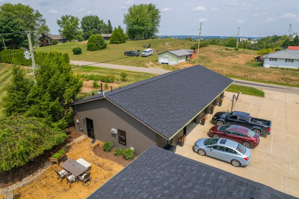 residential asphalt roofing overhead view dundee oh