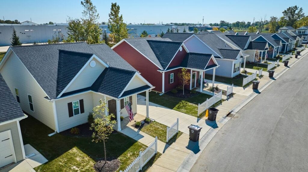 hip roof vs gable roof beautiful suburban houses street