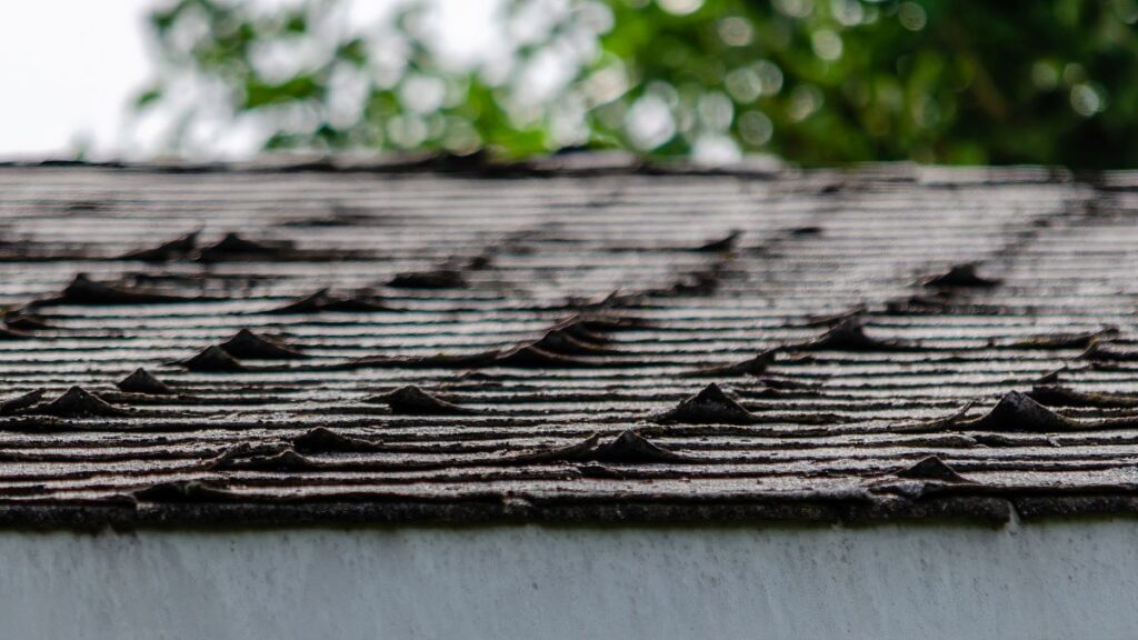 curling shingles old roof damaged