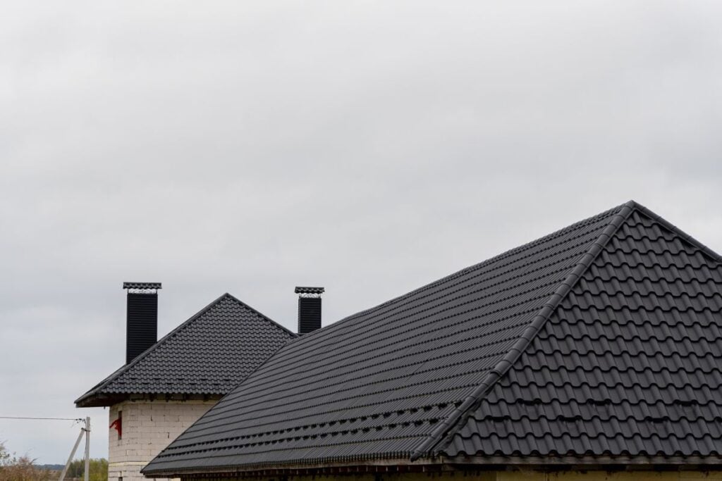 metal roof accents cloudy sky