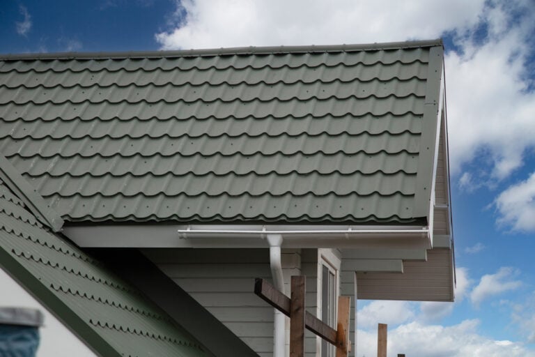 metal roof colors Metal tile.Roof for the house. Modern coatings for the roof of the house.